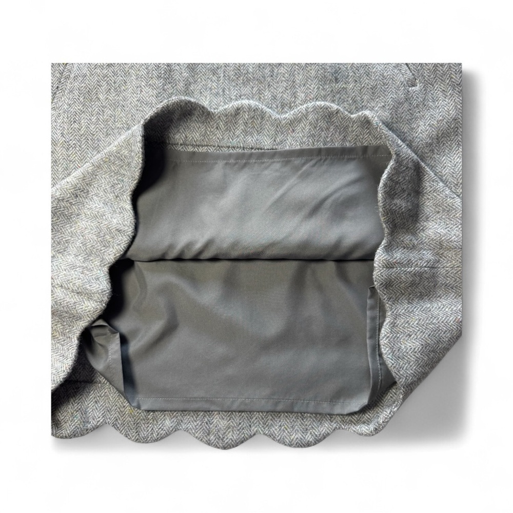 Talbots Gray Herringbone Wool Blend Scalloped Hem… - image 5